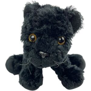 Vintage GUND Black Cat Panther Jaguar Wild Ones Tiny 7" Plush Stuffed Animal